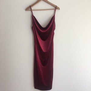 Red velvet cocktail dress